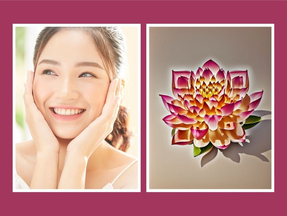 Artistic QR Memory Tile from Forever Connected with photo and a QR design of a blossoming Lotus Flower and the QR code is linked to a digital memorial page