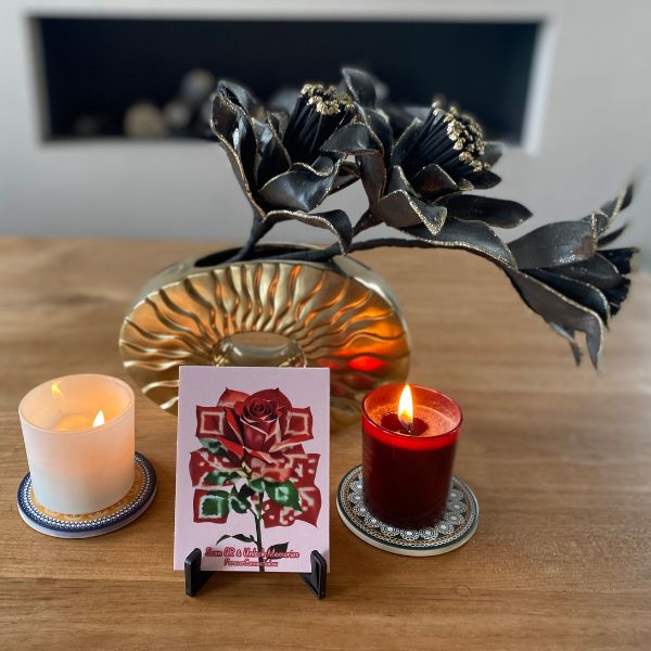 Indoor QR Memento featuring a delicate single rose