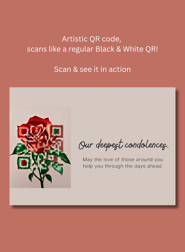 The QR Condolence cards allow the grieving family family to scan the QR code and watches heartfelt messages from loved ones who couldn't be there in person at the funeral.