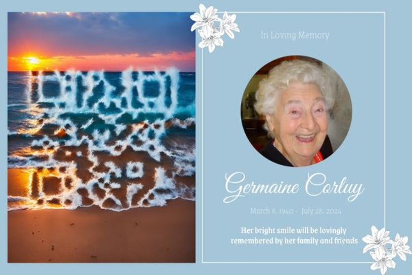 We create personalized designs with artistic QR codes that you can print on objects provided by your funeral service or on the obituary, or on the Memorial & funeral cards